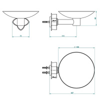 THG Pétale de cristal clair Мыльница металлическая ø 15см., подвесная, цвет: золото/прозрачный хрусталь