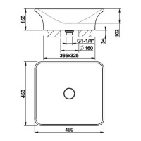 Gessi iSpa Раковина 49х45 см, без отв., накладная, с донным клапаном, цвет: белый