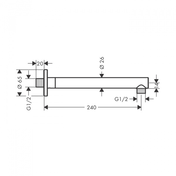 Hansgrohe Vernis Blend Душевой держатель 240 мм, цвет: матовый черный