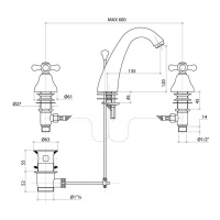 Смеситель для раковины Bongio Axel, цвет: золото