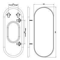 Gessi Goccia Зеркало настенное 36х90см в белой раме