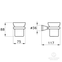 Stella 130 Держатель стакана или мыльницы подвесной (без стакана и мыльницы) 1012/1022 цвет: хром