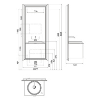 EMCO Touch 600 classic Комплект мебели с выдвижным ящиком, черный/белый ELS