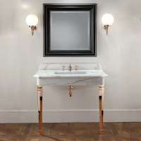 Devon&Devon Epoque Декоративная структура 100х59.7см, с раковиной на 3 отв., цвет: золото/белый мрамор