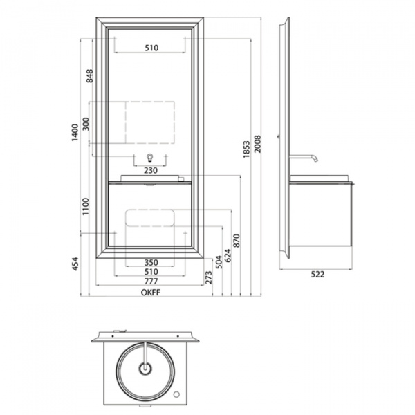 EMCO Touch 600 classic Комплект мебели с выдвижным ящиком, черный/белый ELS