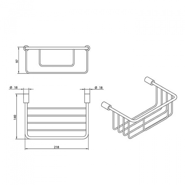 Полочка подвесная Bongio T Mix, цвет: хром