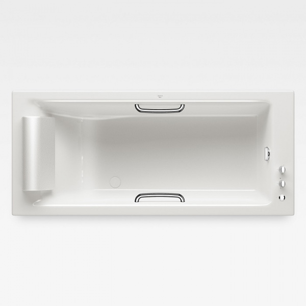 Armani Roca Island Встраиваемая ванна 180х80x57см термостат руч. душ, Hide-Flow, ручки, мягкий подголовник