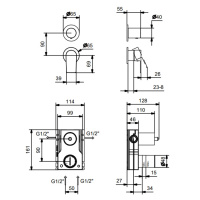 Fantini Myo Смеситель для душа, встраиваемый, цвет: черный матовый