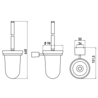 EMCO Logo2 Туалетный ершик, глубокий матовое стекло, подвесной, цвет: хром