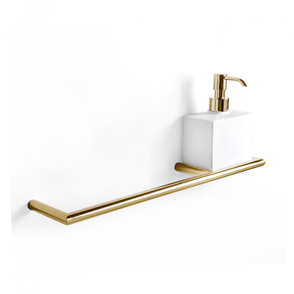 3SC Guy Полотенцедержатель и ароматический диффузор, 40см., справа, подвесной, композит Solid Surface, цвет: белый матовый/золото 24к. Lucido