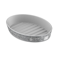 THG Marquise platinum decor Мыльница керамическая, настольная, декор платина, цвет: белый