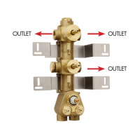 Bossini Встраиваемая часть термостата с  запорным клапаном и дивиатор на 2 выхода, (3 выхода) высокой пропускной способности на ¾”, уст-ка верт/гор.