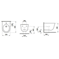 Laufen New Classic Биде подвесное 53х37х34см, с 1 отв под смеситель, цвет: белый матовый