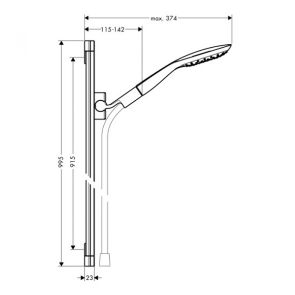 Hansgrohe PuraVida Душевой гарнитур, 99,5см., цвет: хром