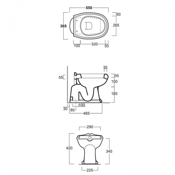 SIMAS Arcade Унитаз напольный, выпуск в пол, 36,5х55см, цвет: белый, СИДЕНЬЕ НА ВЫБОР