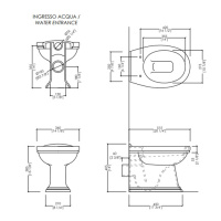 Devon&Devon Rose, Унитаз напольный 51.5х36см, цвет: белый