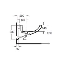 AZZURRA THIN биде подвесное 56х36см с 1 отв. под смеситель, цвет: белый