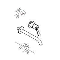 Agape Fez 2 Настенный смеситель для раковины, однорычажный, илив: 200мм, цвет: черынй