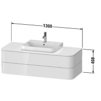 Duravit Happy D.2 Plus Тумба подвесная 130x55х40.8см, с 2 ящиками, цвет: stone grey satin matt, с раковиной на выбор