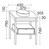 Burgbad Mya Комплект напольной мебели 65x50x79 см, цвет: дуб черный/белые