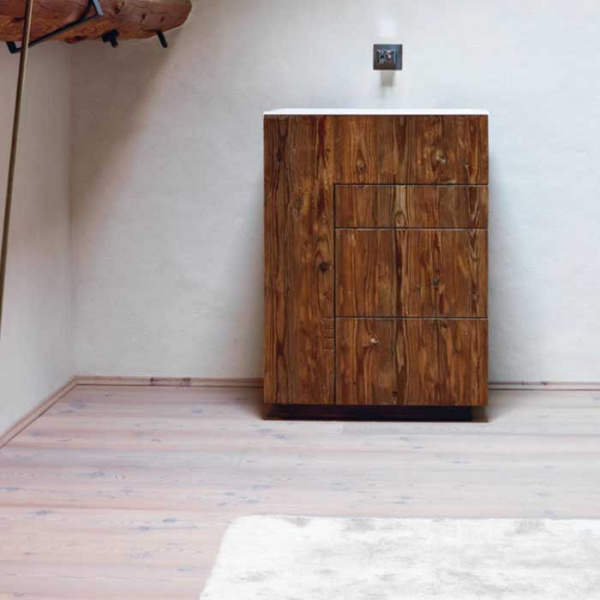 NOORTH milldue edition TOUCH Комплект мебели 64х40х88см, напольный, 3 ящика, слив в пол, раковина Milltek, цвет: Abete