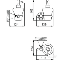 HUBER Croisette Дозатор подвесной, цвет: хром/керамика
