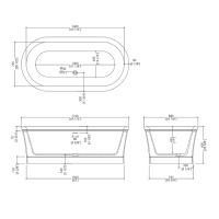 Devon&Devon Celine Ванна из минерального литья отдельностоящая 176.5х88.5хh58.5см