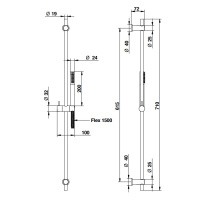 Bongio Душевая стойка с ручным душем 1500 мм, цвет: хром