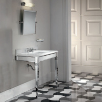 Devon&Devon Claridge Консоль 92х51см со столешницей (с 3отв-ми под смесит) мрамор bianco sivec,, ножки хром, с керам. раковиной York, цвет: белый