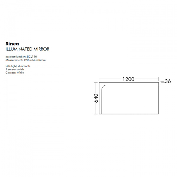 BurgBad Sinea 2.0 Тумба 1210х475 см. с 2 мя выдв. ящик,рак.из мин. литья с 1 отв. под см-ль, ручки G0165, левая версия, в компл сифон, цвет: белый гл.