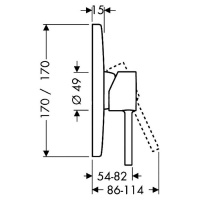 Axor Starck Смеситель для душа, внутристенный монтаж, однорычажный, внешняя часть, цвет: хром