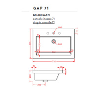 Artceram WASHBASINS GAP  Раковина  71х51 см, 1 отв., со слив переливом, цвет: белый