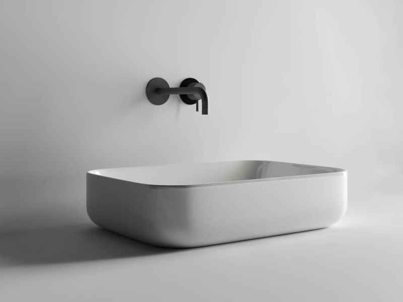 Умывальник чаша накладная прямоугольная Element 600*420*140мм Ceramica Nova белый CN5004