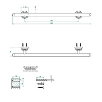 THG Bagatelle pierre noire Полотенцедержатель 63см., подвесной, цвет: золото