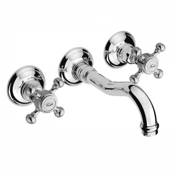 Nicolazzi Half Dome Смеситель настенный для раковины с 2мя ручками, цвет: хром