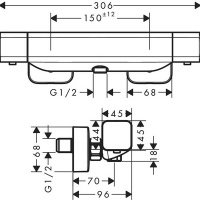 Hansgrohe Ecostat E Термостат для душа, цвет: хром