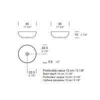 NOORTH milldue edition Раковина 45х15 см, без отв., накладная, цвет: белый
