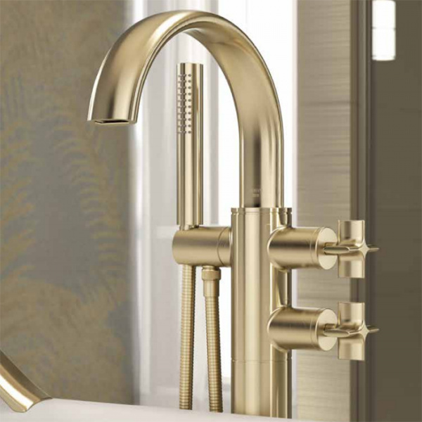 Armani Roca Baia Термостат для ванны напольный с руч. душем  и шлангом 1,7м, цвет: greige