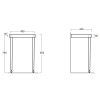 SIMAS Londra Консоль 58х45см, с раковиной на 1 отв., цвет: белый/хром