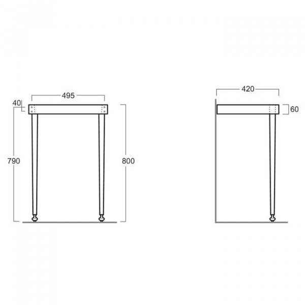 SIMAS Londra Консоль 58х45см, с раковиной на 1 отв., цвет: белый/хром