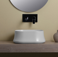 SIMAS Sharp Раковина 42х42 см, без отв., накладная, цвет: белый