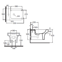 AZZURRA TULIP Биде подвесное 55х36см, на 1 отв., цвет: белый
