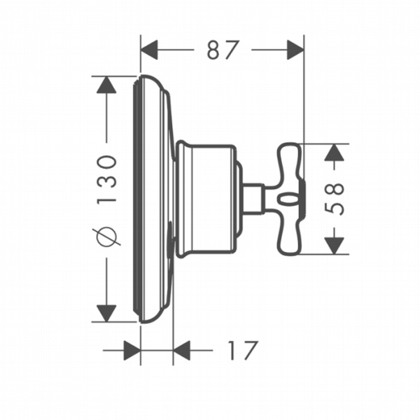 Axor Montreux Запорный вентиль, цвет: никель шлифованный