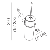 Agape Bucatini Туалетный ёршик, подвесной, цвет: белый/хром