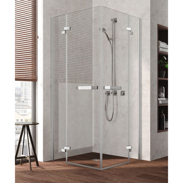 KERMI Tusca Душевой угол EPL+EPR 90x90х200см., серебро, прозрачное стекло с Kermiclean