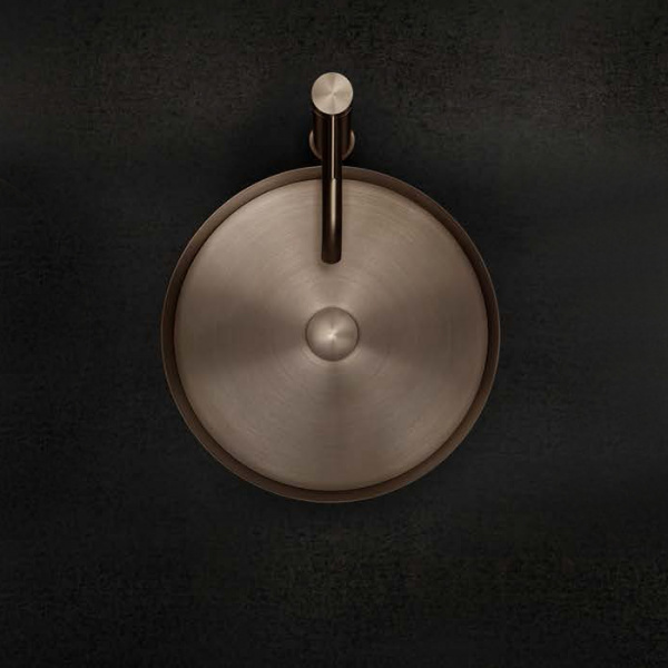 Gessi 316 Раковина 40x90 см, без отв., напольная, отдельностоящая, с сифоном, слив в пол, цвет: Copper brushed pvd