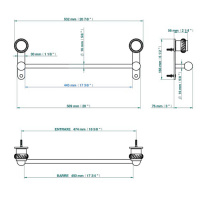 THG Diplomate Roped Rings Полотенцедержатель 45см., подвесной, цвет: хром/золото
