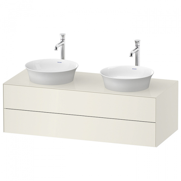 Duravit White Tulip Тумбочка подвесная 40.8x130x55 см, 2 раковины, 2 ящика, цвет: Nordic White HighGloss