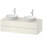 Duravit White Tulip Тумбочка подвесная 40.8x130x55 см, 2 раковины, 2 ящика, цвет: Nordic White HighGloss