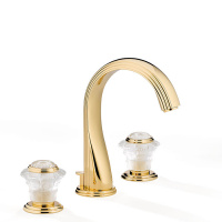 THG Dahlia Смеситель для раковины, 3 отв., цвет: золото